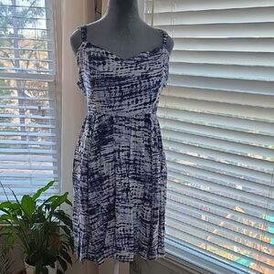 Elegant Blue and White Women's Dress